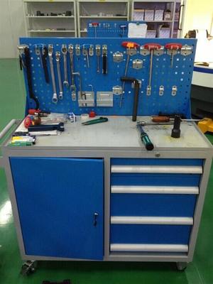 南園工廠(chǎng)維修工具車(chē),帶掛板工具整理車(chē),四抽單門(mén)工具車(chē)